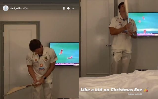 Steve Smith Spotted Shadow Batting in Hotel Room
