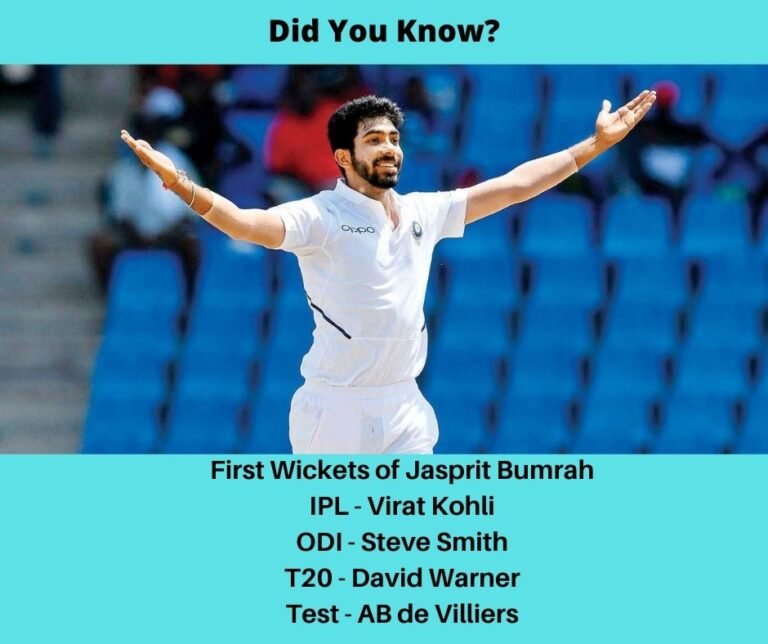 First Wickets of Jasprit Bumrah I Cricket Fact No 5 I