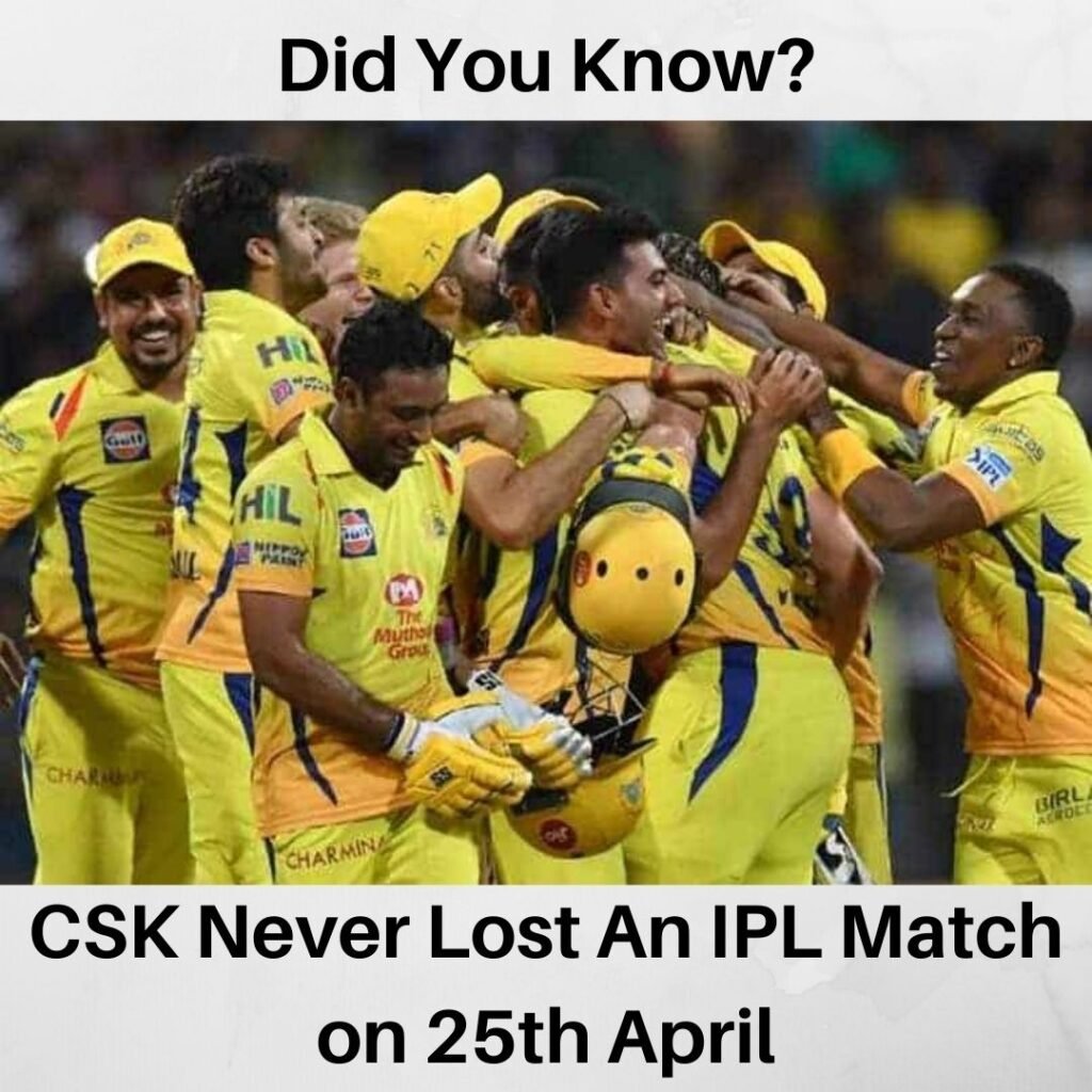 CSK Never Lost Any Match On 25th April I Cricketfile